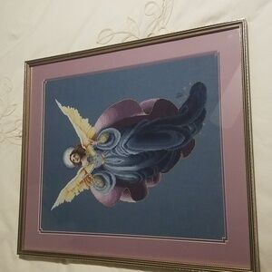 Framed Morning Angel Cross-Stitch Art